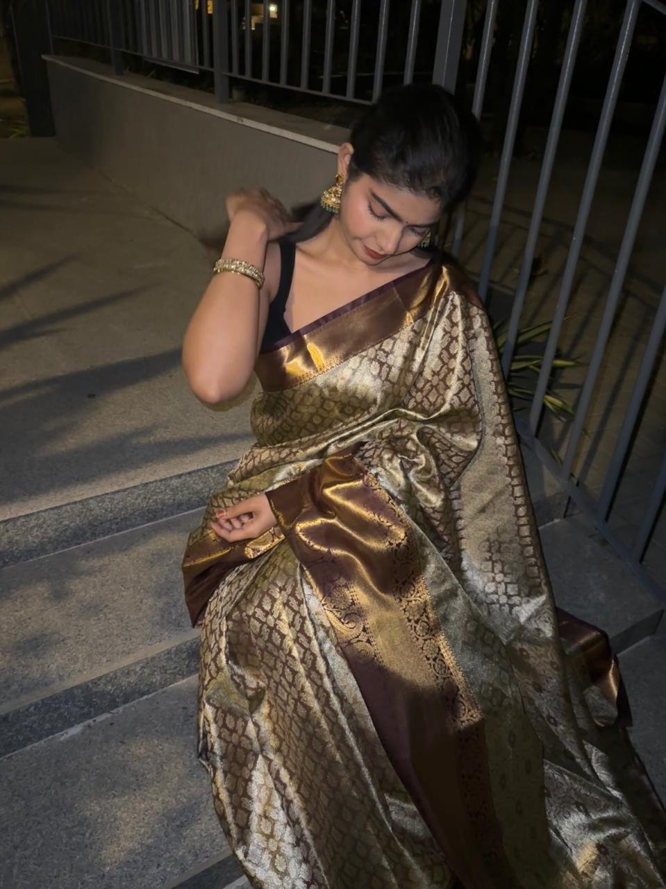 navya : kanchi semi silk saree