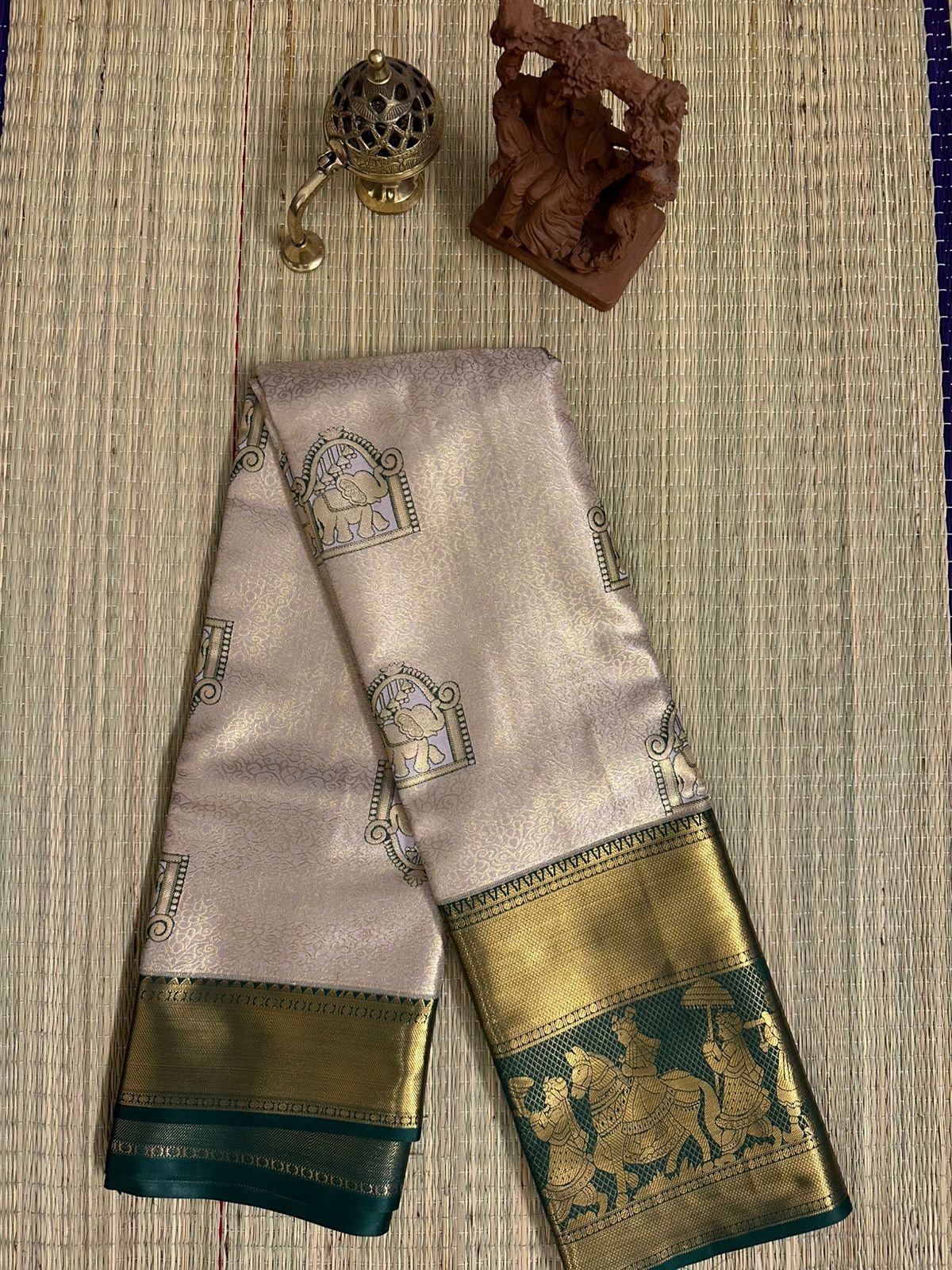 rekha : kanchi semi silk saree